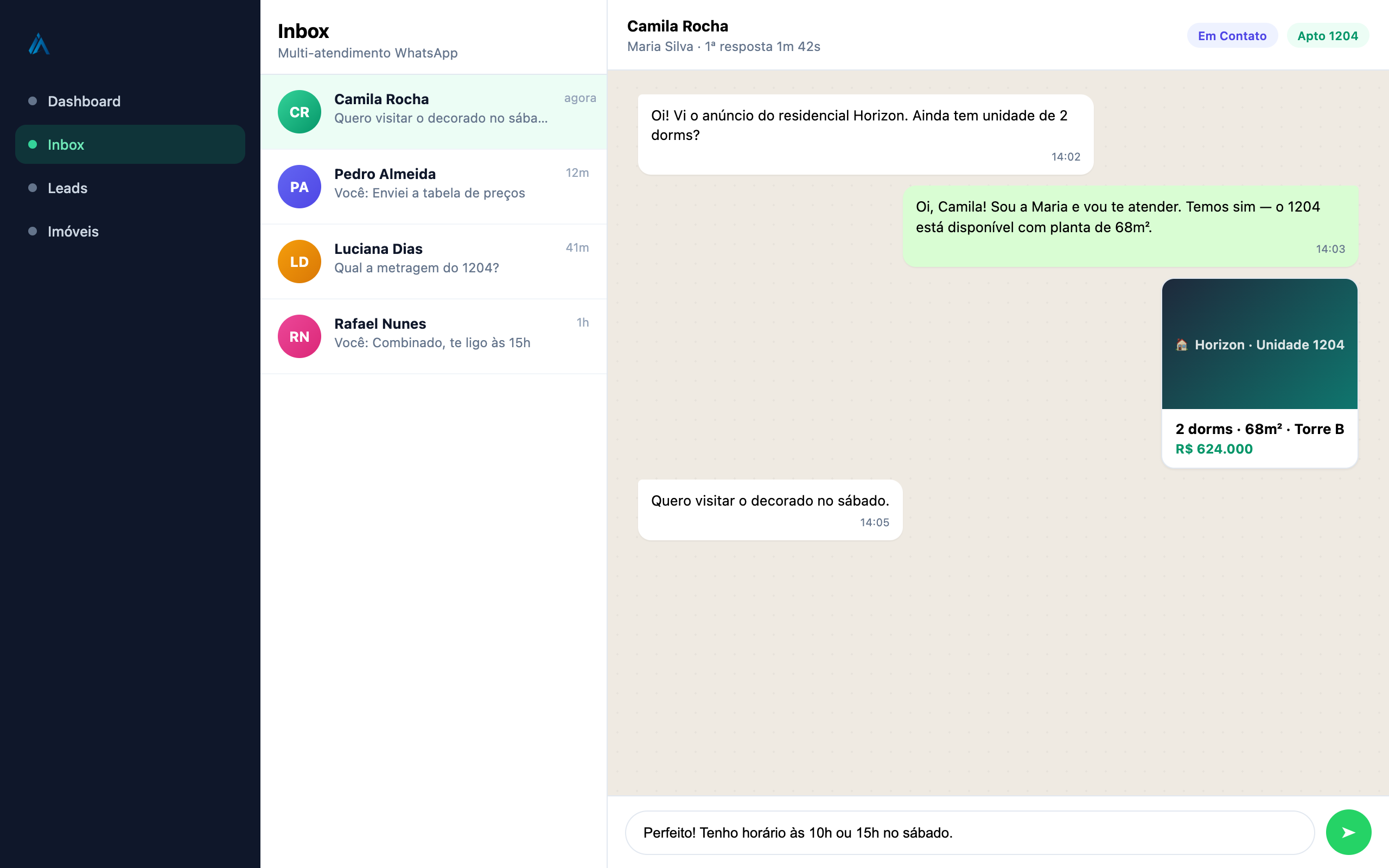 Inbox ImobAsaz — multi-atendimento WhatsApp